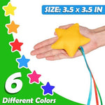 Close up of star shaped bean bag with decorative ribbon tails