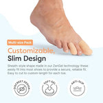 Beige silicone toe sleeves for protecting ingrown toenails and blisters