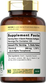 Carlyle Vitamin E 400 IU 250 count bottle showcasing authentic dietary supplement attributes
