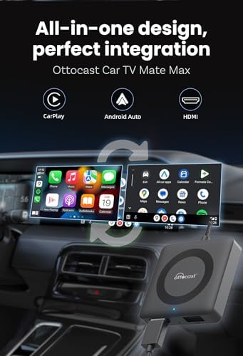 OTTOCAST wireless car adapter displaying the built-in HDMI input port for Fire TV stick connection