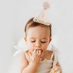 Wahawu Lace Half Birthday Hat elastic band adjustment