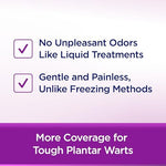 Painless and odorless solid-stick wart remover for plantar and common warts.