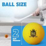 Complete pack of twelve lightweight colorful foam balls for safe home sports play.