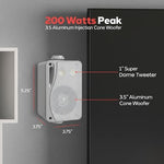Pyle three-way outdoor speaker system silver color pair