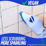 Back label of Oh Yuk Deep Shower Cleaner showing ingredients and USA manufacturing details.