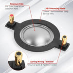 Back side of Tongze speaker replacement diaphragm with terminals