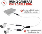 IPCamPower dual camera ethernet splitter kit with weatherproof grommets.
