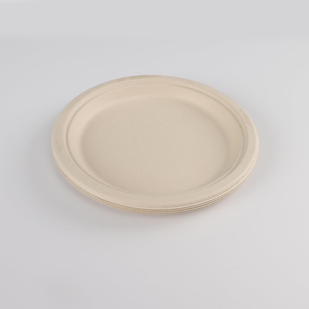 Betaworld natural party plates arranged on table