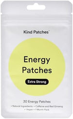 Kind Patches Energy Patches showing ingredients caffeine and red ginseng