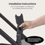 Side view of Mompush car seat adapter for stroller