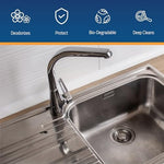 CleanHike kitchen sink deodorizer tablets in use