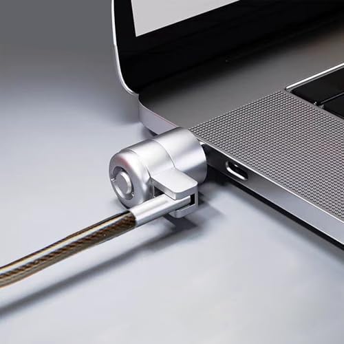 Six point six feet anti theft cable looped securely around a metal desk leg