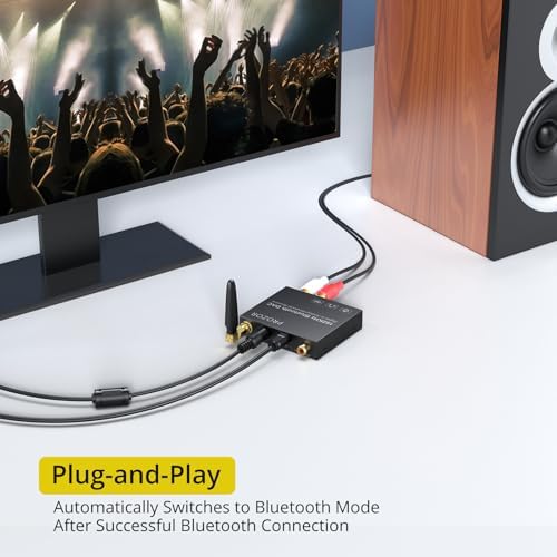 PROZOR audio adapter kit showing the aluminum housing unit with power and optical cables