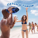 Jasonwell inflatable beach water football lying next to the included hand pump