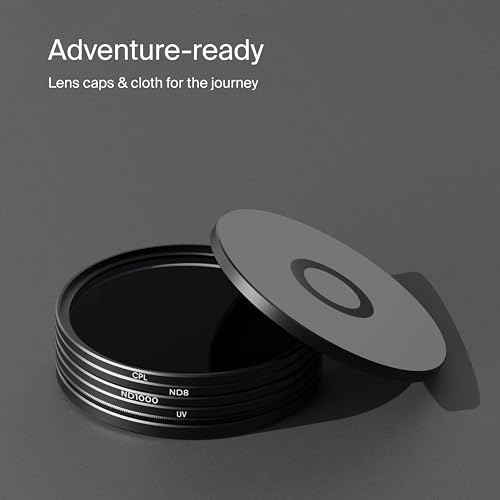 Urth lens filter kit components organized in protective case.