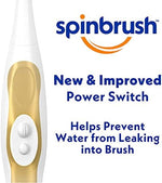 Arm And Hammer battery operated toothbrush showcasing the ergonomic white and blue handle design