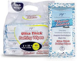 Close up of Premium Formulations extra thick body wipe texture