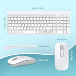 Cimetech ultra slim white wireless keyboard and mouse set