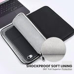 iKammo water resistant sleeve bag showing water droplets sliding off the protective outer surface