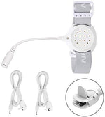 Bedwetting sensor device with USB charging cable and progress stickers.