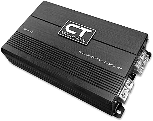 CT Sounds full range car power amplifier connection terminals for power ground and speaker wires.
