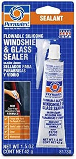 Part Synergy flowable silicone windshield and glass sealer front view of tube for auto leak repair