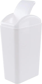 Waikhomes 1 Pack Plastic Swing Lid Trash Can front view waste bin