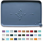Hoki Found gray silicone pet feeding mat with raised edges