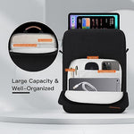 iKammo padded travel tablet case with shoulder strap attached for portable carrying.