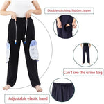 Interior view of soft fleece lining for winter incontinence trousers