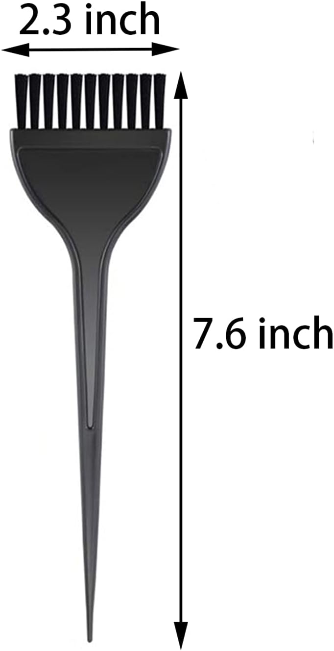 Hulless hair dye applicator brushes showing soft nylon bristles