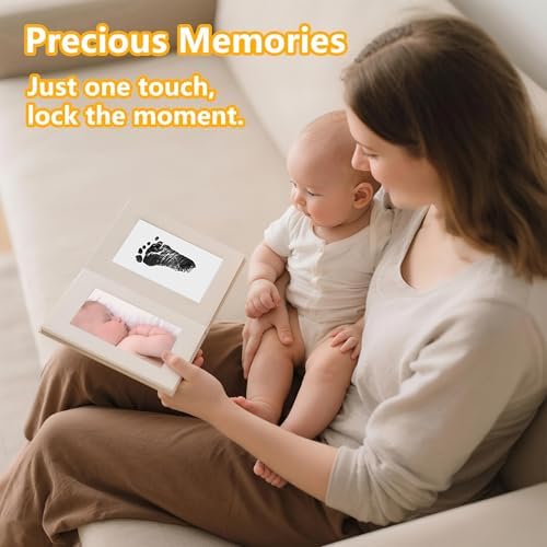MengNi clean touch ink pad being applied safely to infant foot without skin contact