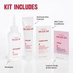 Revlon imported USA hair color box showing shiny and strong product benefits