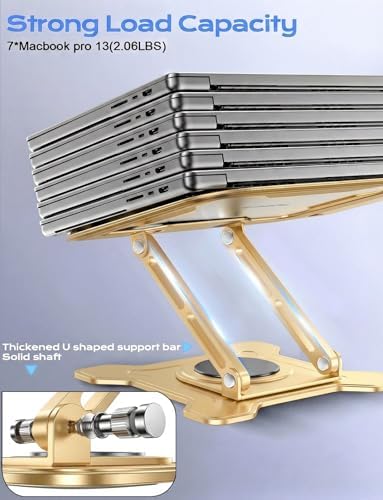 JCZT foldable laptop stand collapsed completely flat for travel and storage convenience