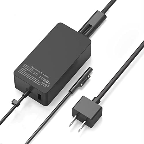Runpower 65W magnetic power supply for Microsoft Surface displaying the built-in USB charging port