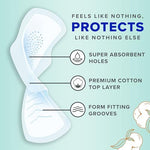 Always Pure Cotton heavy absorbency pads 72 count value pack for women.