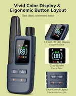 HapTop electronic dog collar remote control button configuration for beep, vibration, and static modes.