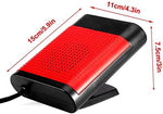Suuonee 12V electric car demister plugged into a vehicle cigarette lighter socket clearing windshield fog.