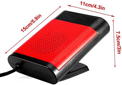 Suuonee 12V electric car demister plugged into a vehicle cigarette lighter socket clearing windshield fog.