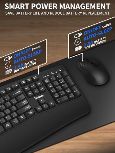 RECCAZR ergonomic wireless desktop set displayed next to a premium slim laptop