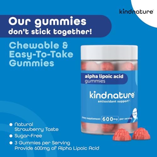 Kindnature Alpha Lipoic Acid antioxidant supplement packaging directions and warnings
