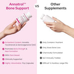 Healthy Bones Co Annatrol Vitamin E complex liquid capsules label view highlighting 300 mg annatto tocotrienols.