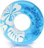 Inflatable pool tube with colorful floral graphics