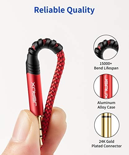 JSAUX 1/4 inch male to 1/8 inch male cable connecting to amplifier
