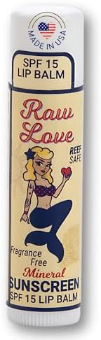 Raw Love SPF 15 Mineral Sunscreen Lip Balm | Reef Safe, Hawaii 104 Reef Act Compliant, Fragrance-Free | Broad Spectrum Natural Lip Care with Non-Nano Zinc Oxide | Made in USA | 0.15 Oz - Image 1