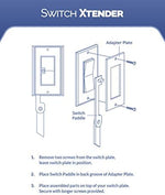 Close up of Switch Xtender mounting hardware on wall plate