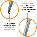 Side angle view of the BIC Round Stic pen barrel showing the clear ink level tracking capability for everyday office use.