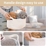Happyiren decorative storage organizer box holding baby toys on a nursery room shelf.