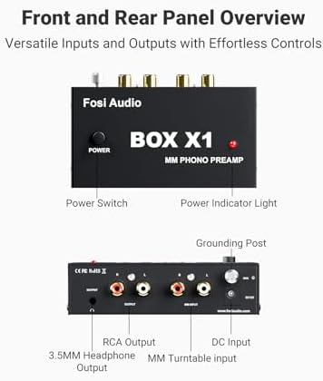 Fosi Audio Box X1 low noise stereo audiophile preamp connected setup