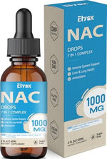 Elysx N-Acetyl Cysteine supplement liquid dropper displaying clear lemon flavored fluid